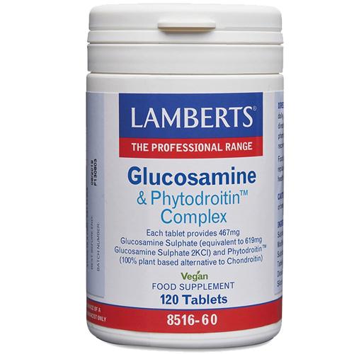 Lamberts Glucosamine & Phytodroitin Complex Συμπλήρωμα Διατροφής με Θειϊκή Γλυκοζαμίνη & Φυτοδροϊτίνη για τη Σωστή Λειτουργία των Αρθρώσεων 60tabs